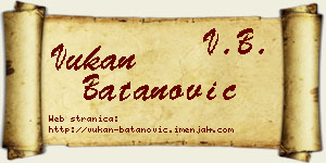 Vukan Batanović vizit kartica